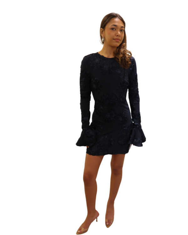 3D Mesh Mini Dress Navy