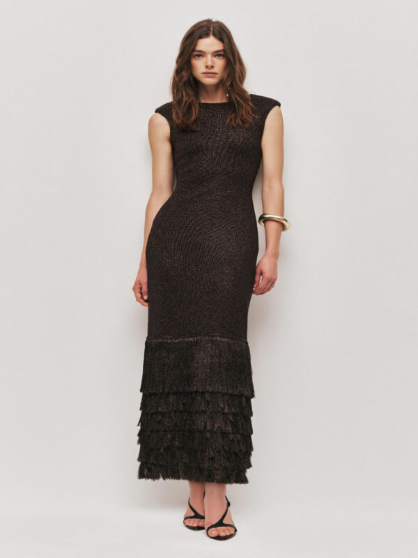 Aje Breeze Knit Midi Dress Breeze Knit Midi Dress Chocolate - Image 4
