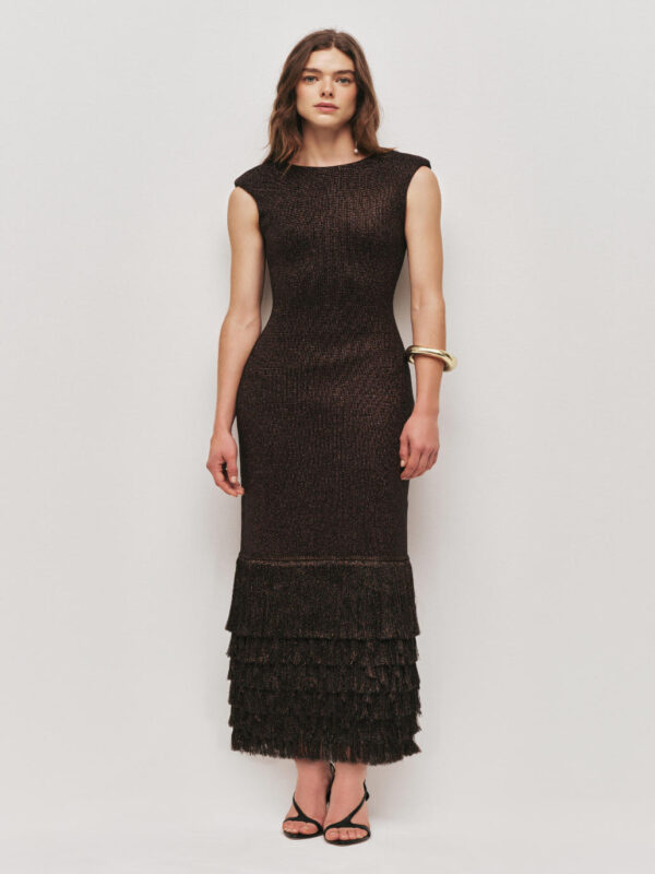 Aje Breeze Knit Midi Dress Breeze Knit Midi Dress Chocolate - Image 5