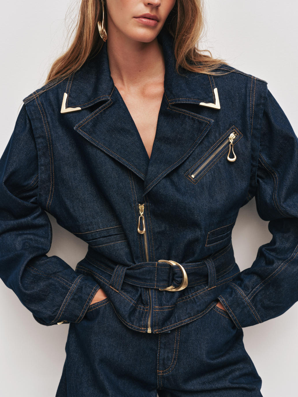 Aje Amara Hardware Denim Jacket Amara Hardware Denim Jacket Indigo Wash - Image 2