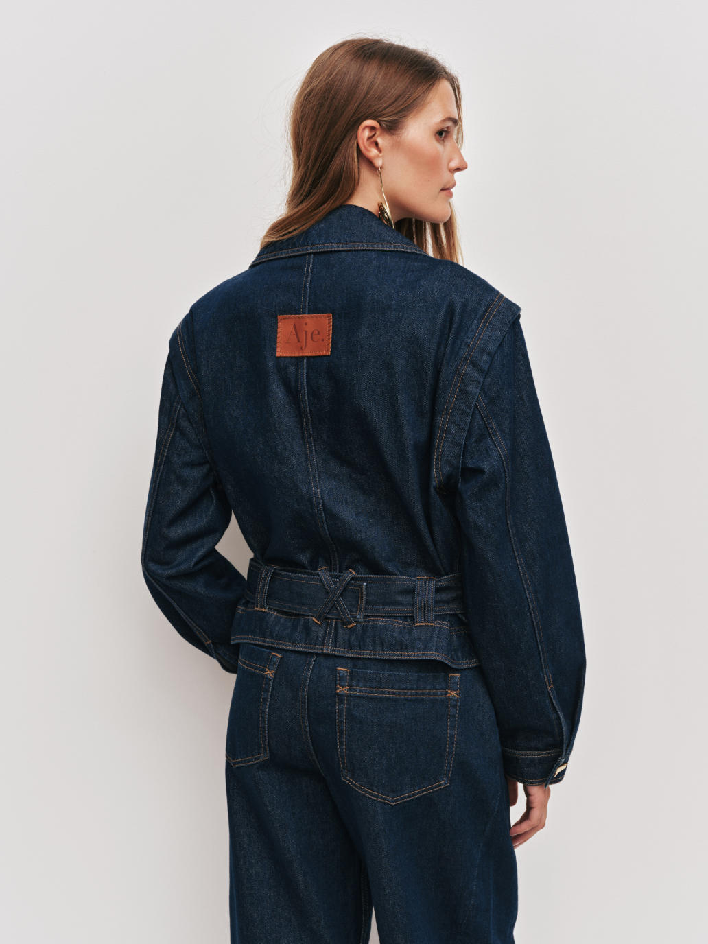 Aje Amara Hardware Denim Jacket Amara Hardware Denim Jacket Indigo Wash - Image 3