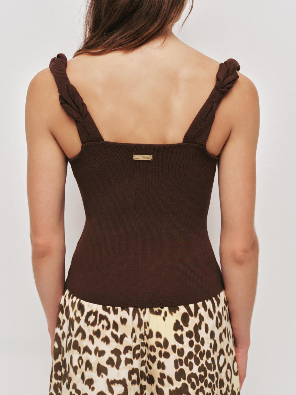 Aje Halcyon Knit Top Halcyon Knit Top Chocolate - Image 3