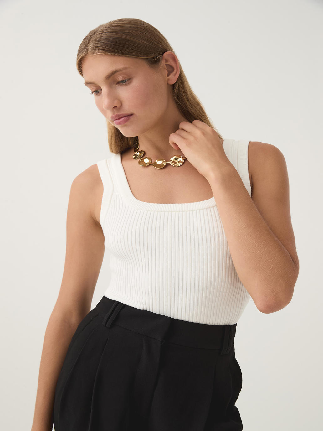 Aje Bronte Knit Tank Bronte Knit Tank Ivory - Image 2