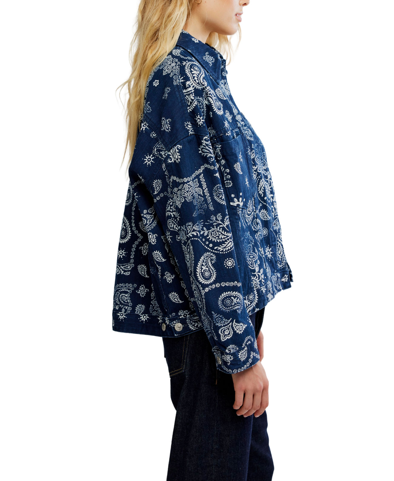 Opal Swing Printed Denim Navy Combo Bandana - Image 2