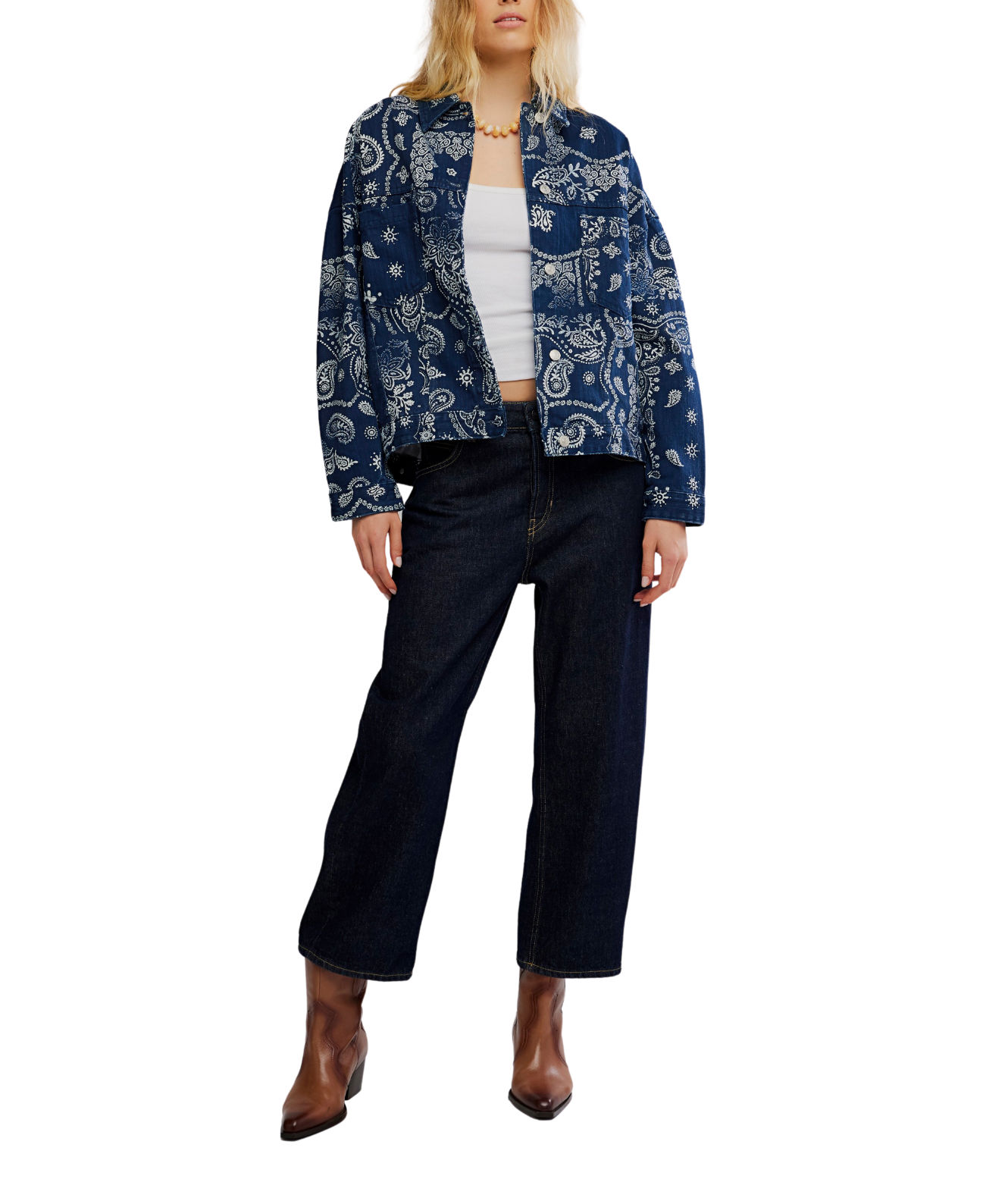 Opal Swing Printed Denim Navy Combo Bandana - Image 5