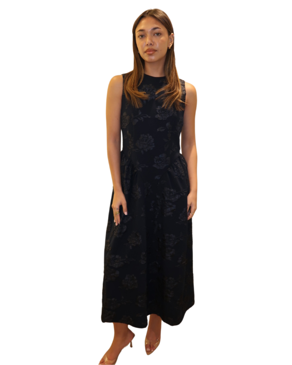Jacquard Midi Dress Sky Captain Dark Blue