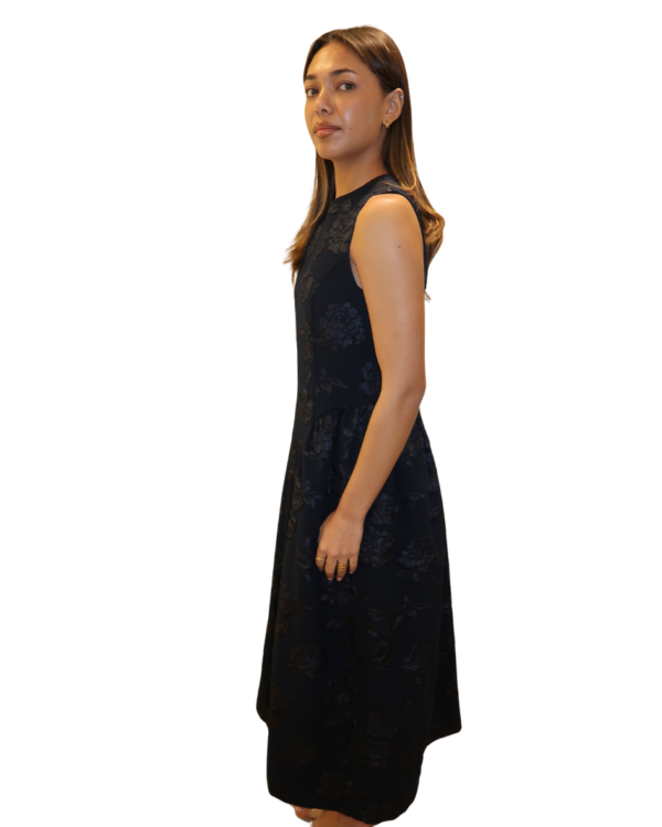 Jacquard Midi Dress Sky Captain Dark Blue - Image 2