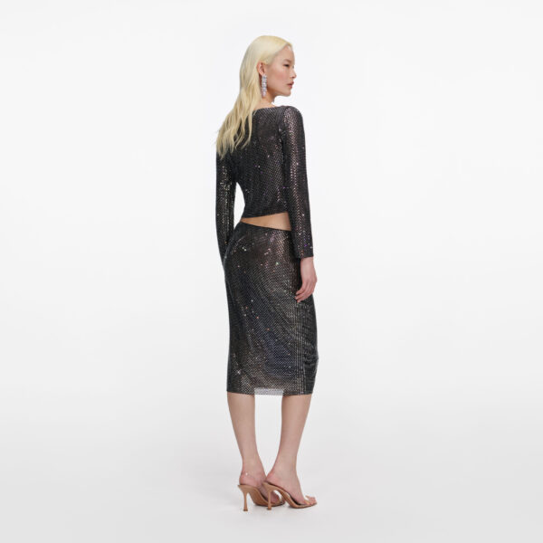 Gunmetal Rhinestone Top Black - Image 3