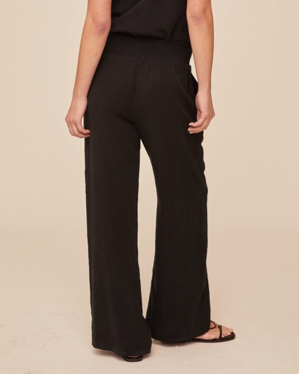 Smocked Waist Wide Leg Trouser Vintage Black - Image 3