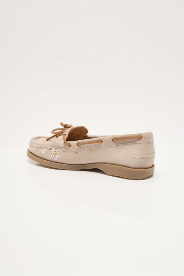 Sandy Seed Bead Boat Shoe Oyster Cove Suede - Image 2
