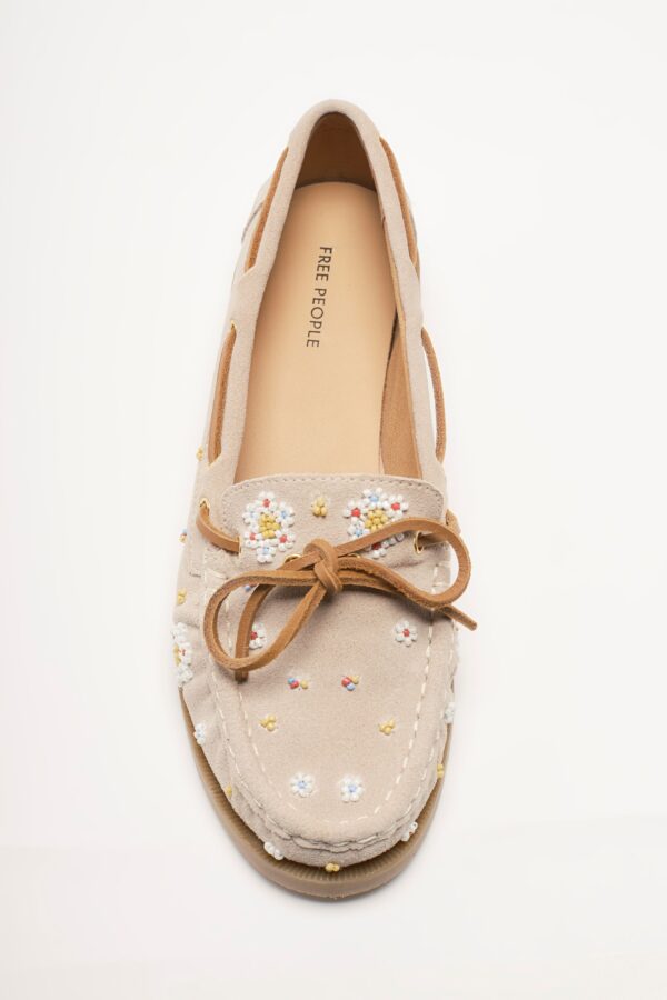 Sandy Seed Bead Boat Shoe Oyster Cove Suede - Image 4