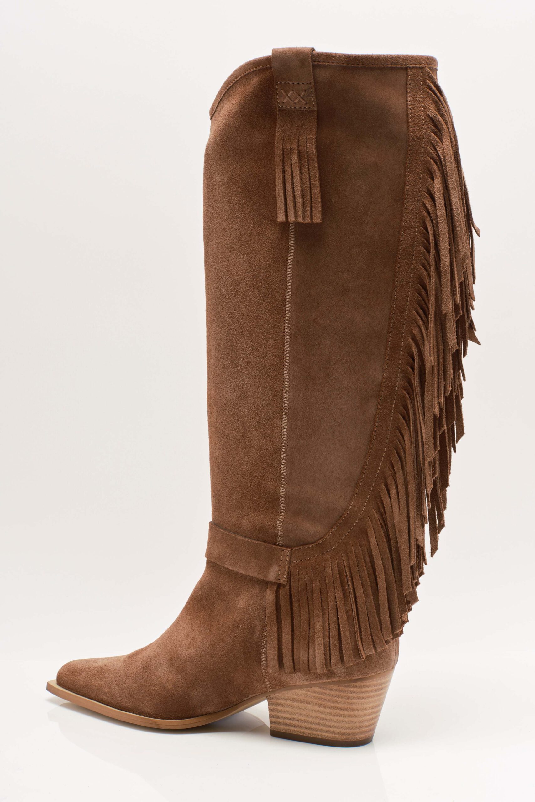 Faith Fringe Western Boot Faded Saddle Suede - Image 2