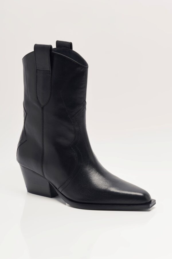Cat Nap Cowboy Boot Black Leather