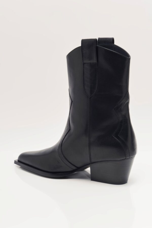 Cat Nap Cowboy Boot Black Leather - Image 2