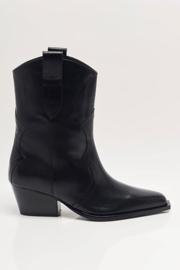 Cat Nap Cowboy Boot Black Leather - Image 3