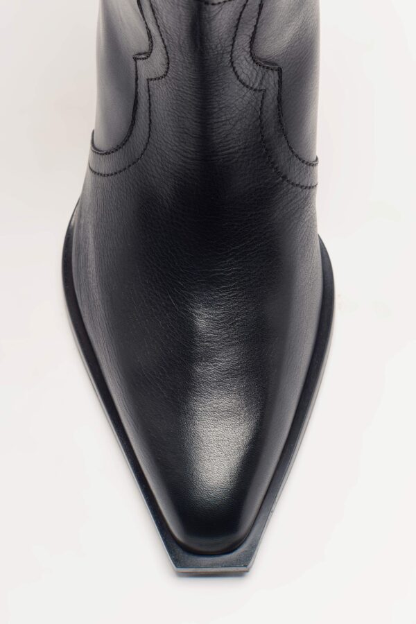 Cat Nap Cowboy Boot Black Leather - Image 4