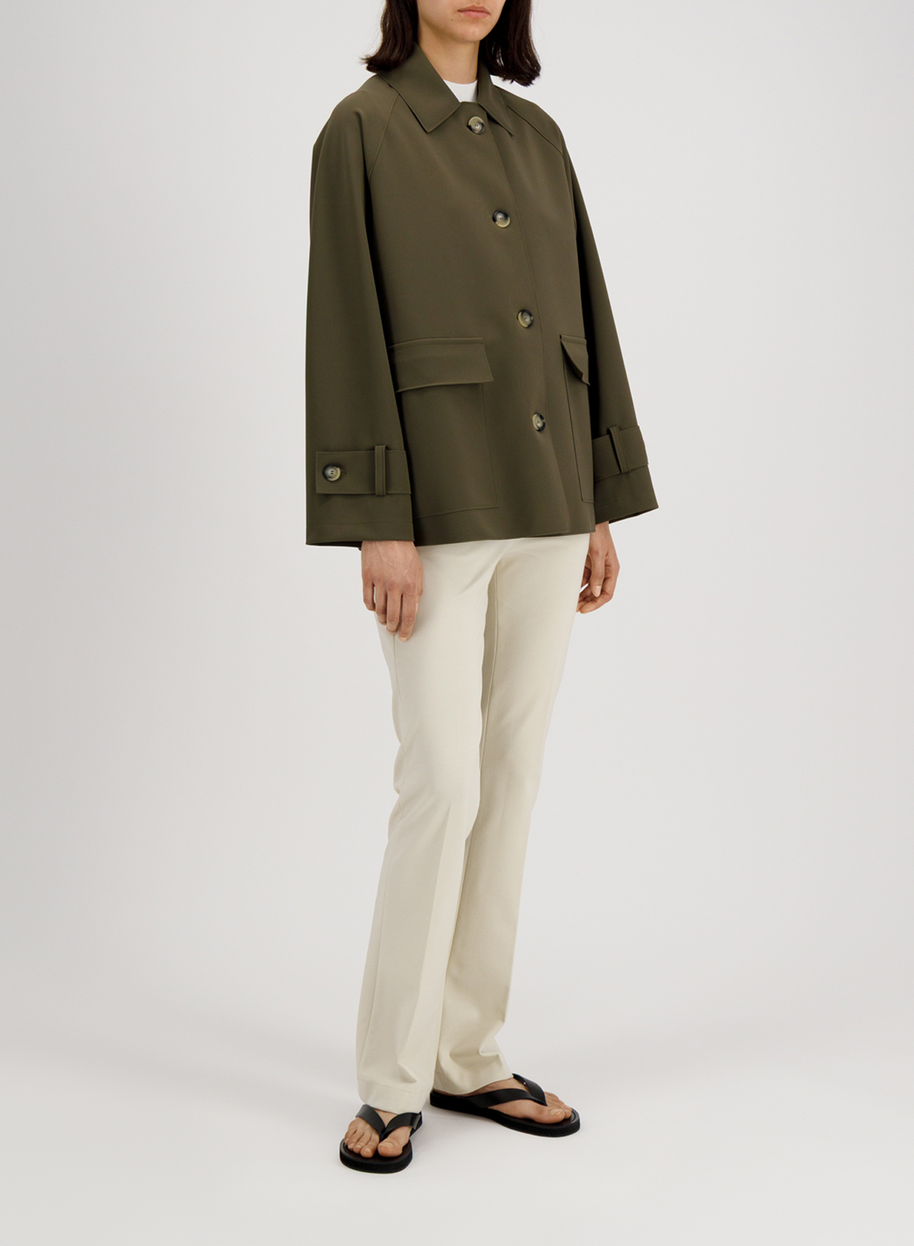 Raglan Jacket Scuba Dark Khaki - Image 2