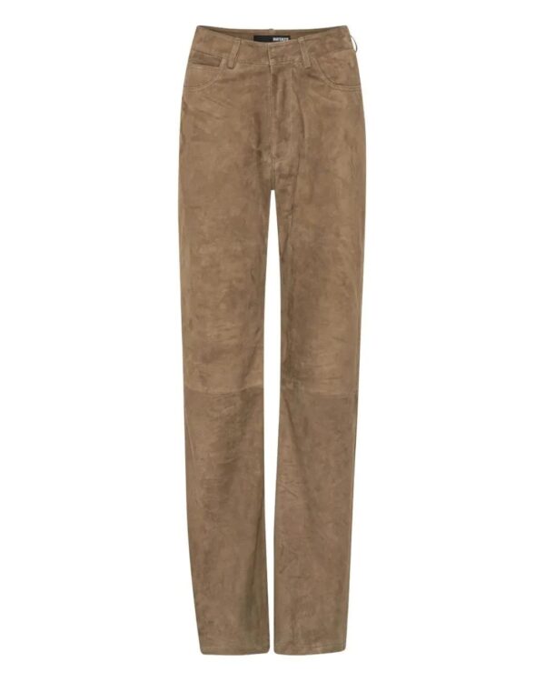 Straight Suede Pants Morel