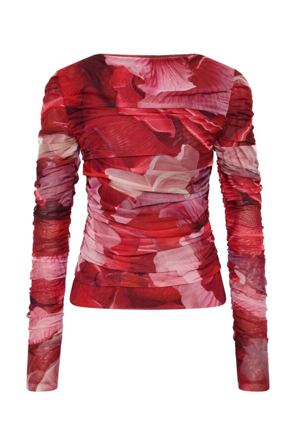 Flora Mesh Top Floral Red