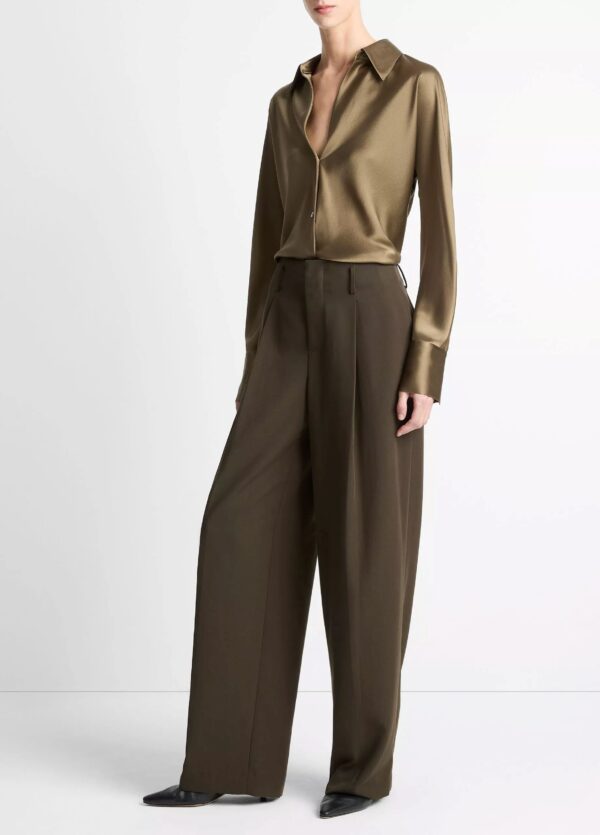 High Waist Pleated Trouser  Verde - Image 2