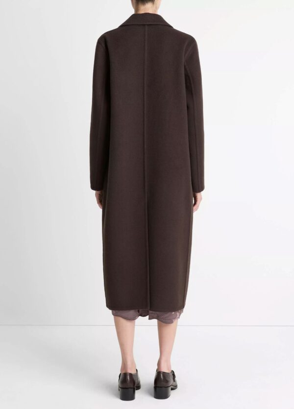 Double Breasted Long Coat Deep Espresso - Image 4