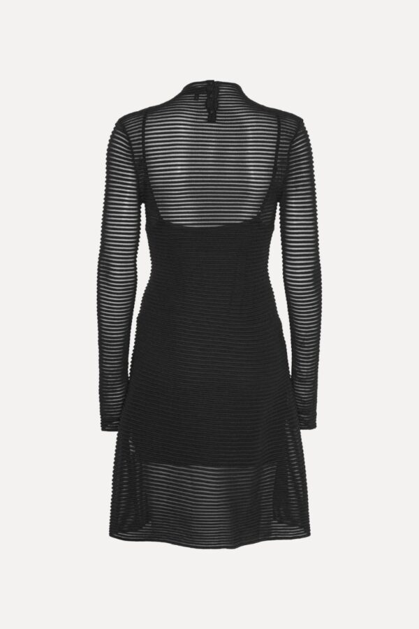 Knitted Flared Mini Dress  Black - Image 2
