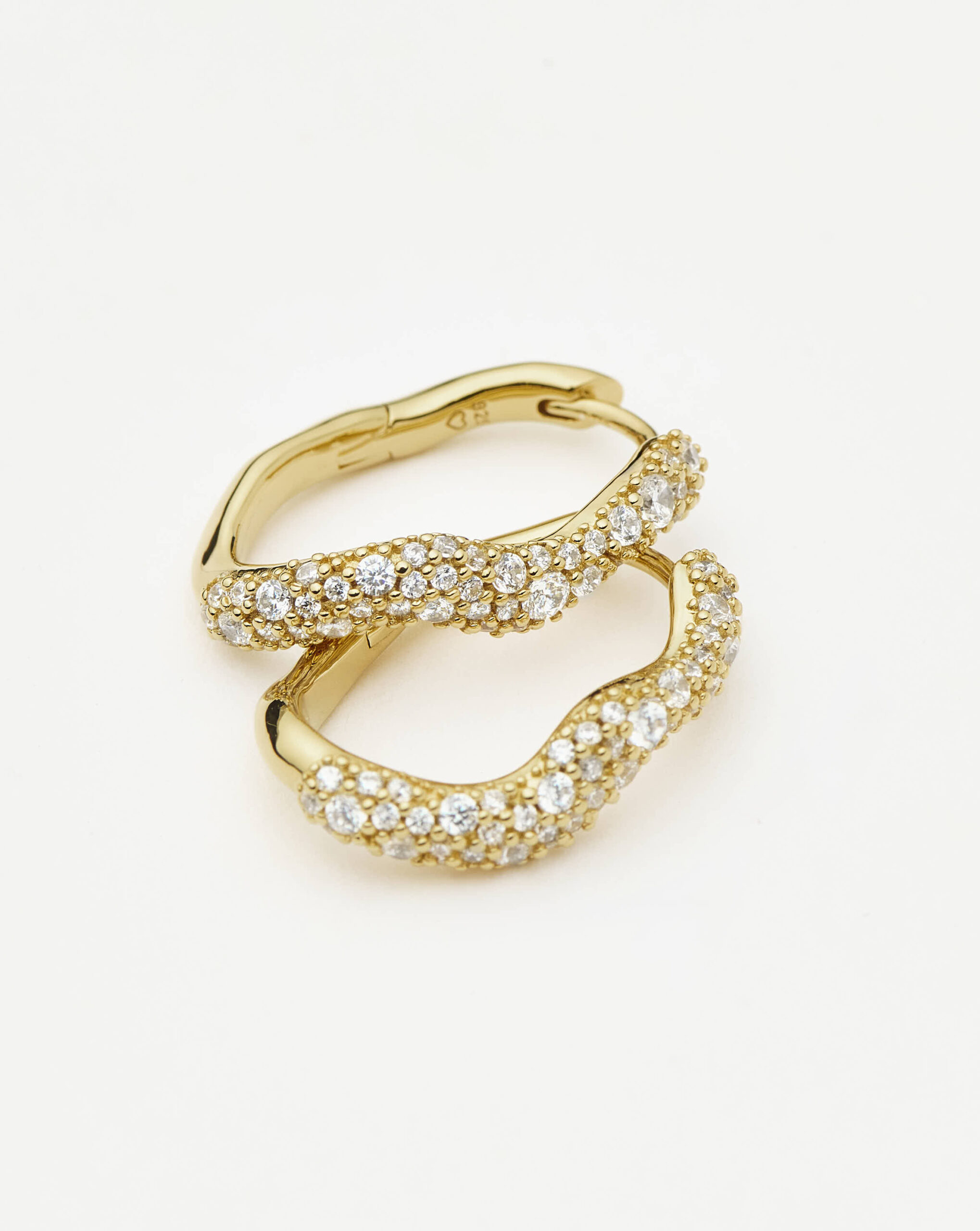 Molten Snow Small Hoop Earrings Gold - Image 2
