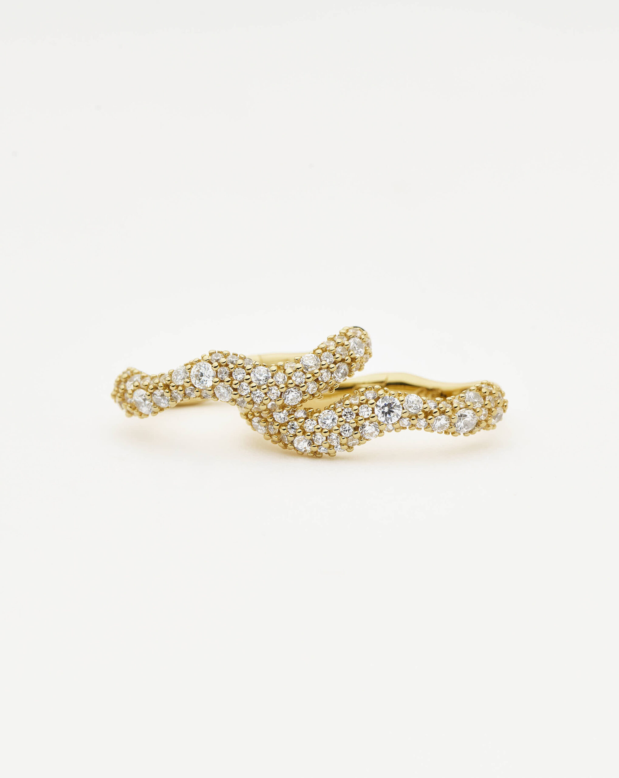 Molten Snow Small Hoop Earrings Gold - Image 3