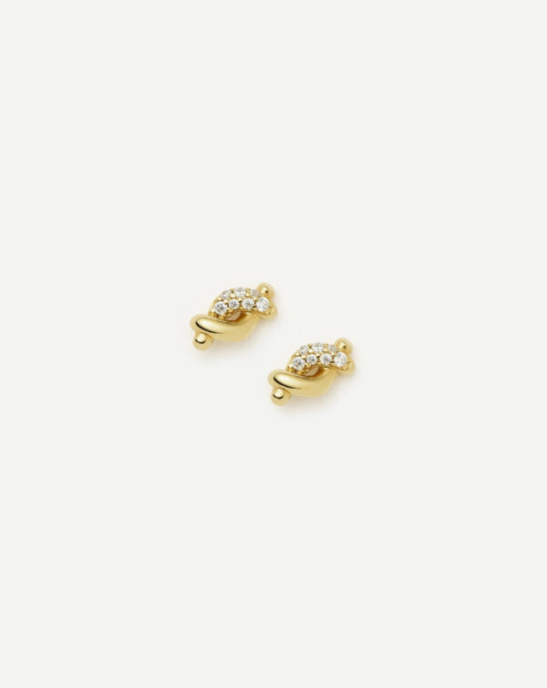 Molten Snow Stud Earrings Gold