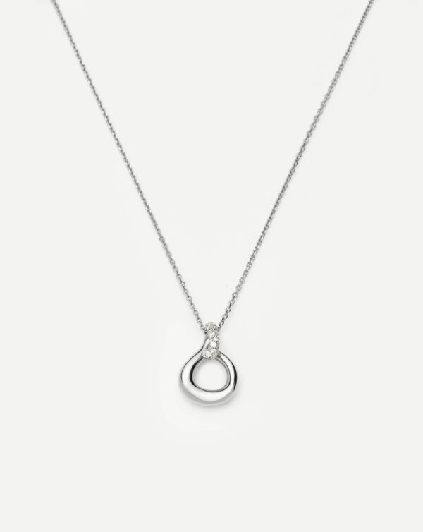 Molten Twisted Pendant Necklace Silver Silver
