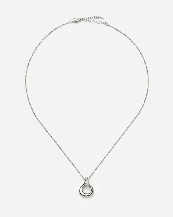 Molten Twisted Pendant Necklace Silver Silver - Image 2