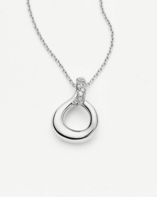 Molten Twisted Pendant Necklace Silver Silver - Image 3
