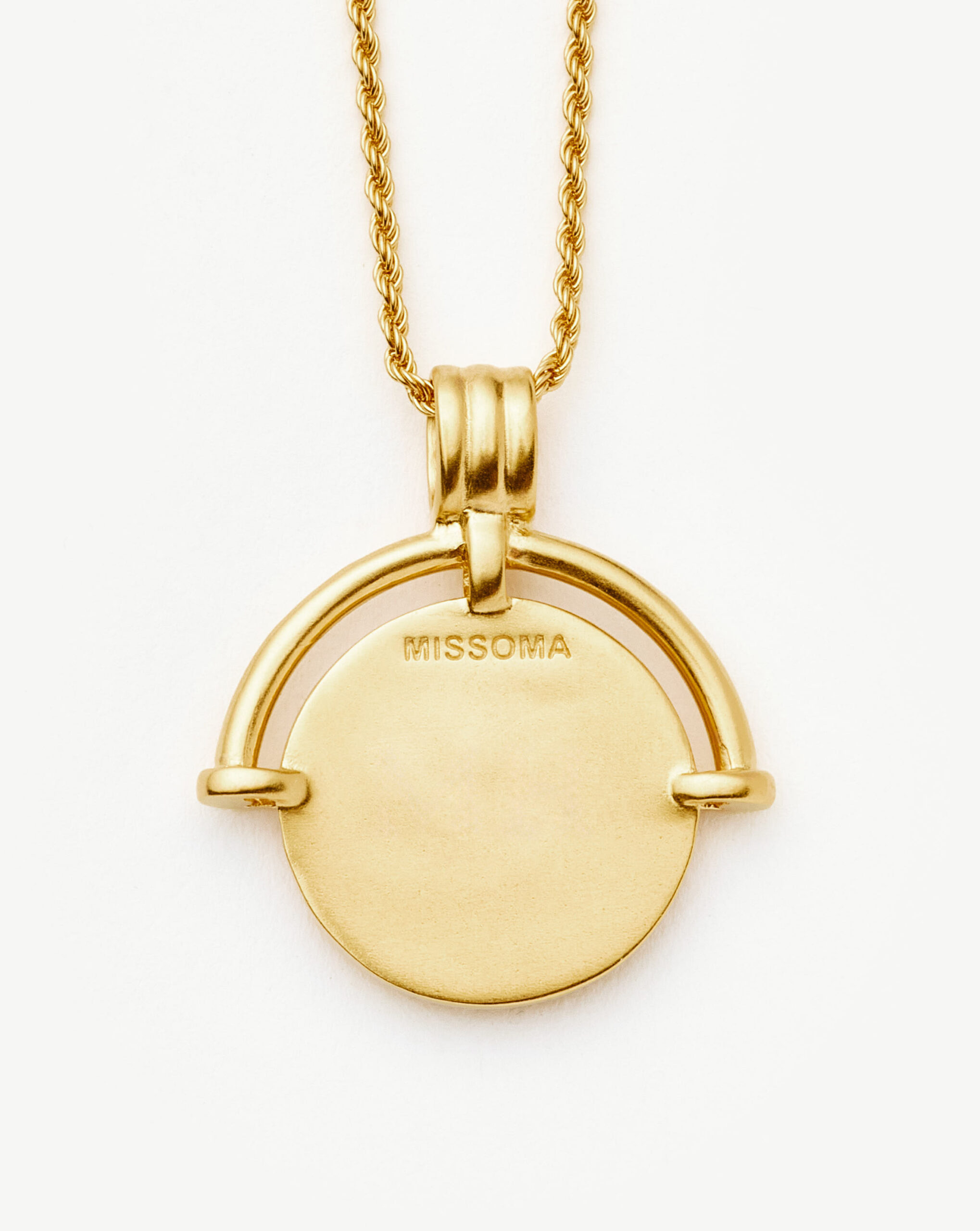 Lucy Williams Medium Engravable Roman Arc Coin Necklace Gold - Image 2