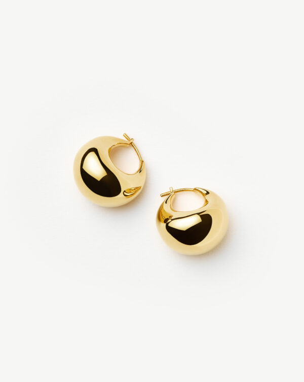 Sculptural Chubby Dome Small Hoop Earrings Gold