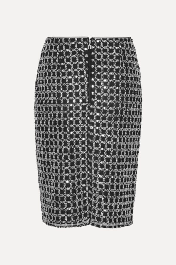 Beaded Long Mini Skirt Black - Image 3