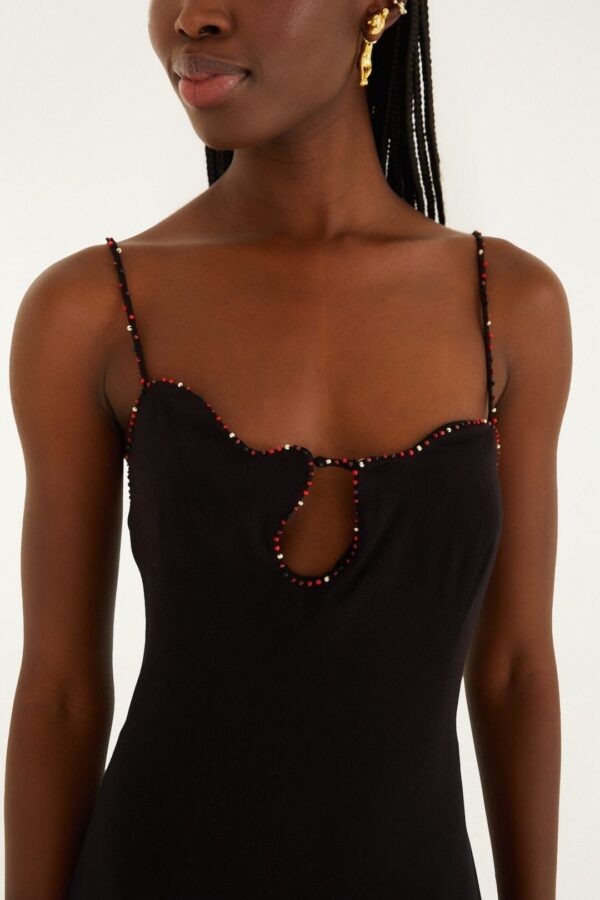 Black Sleeveless Midi Dress RS26 Black - Image 2