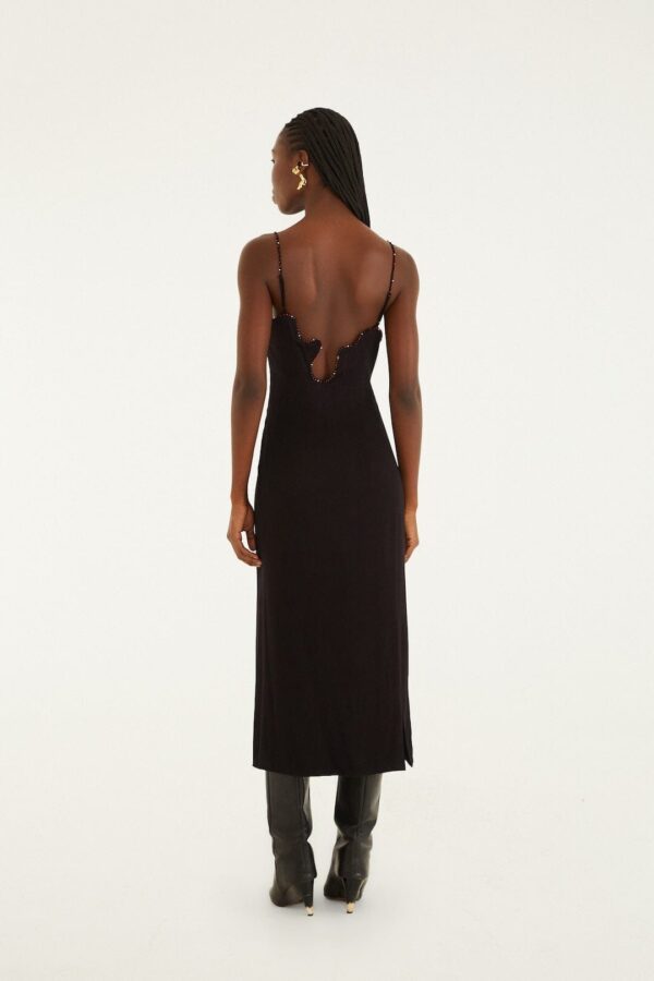 Black Sleeveless Midi Dress RS26 Black - Image 3