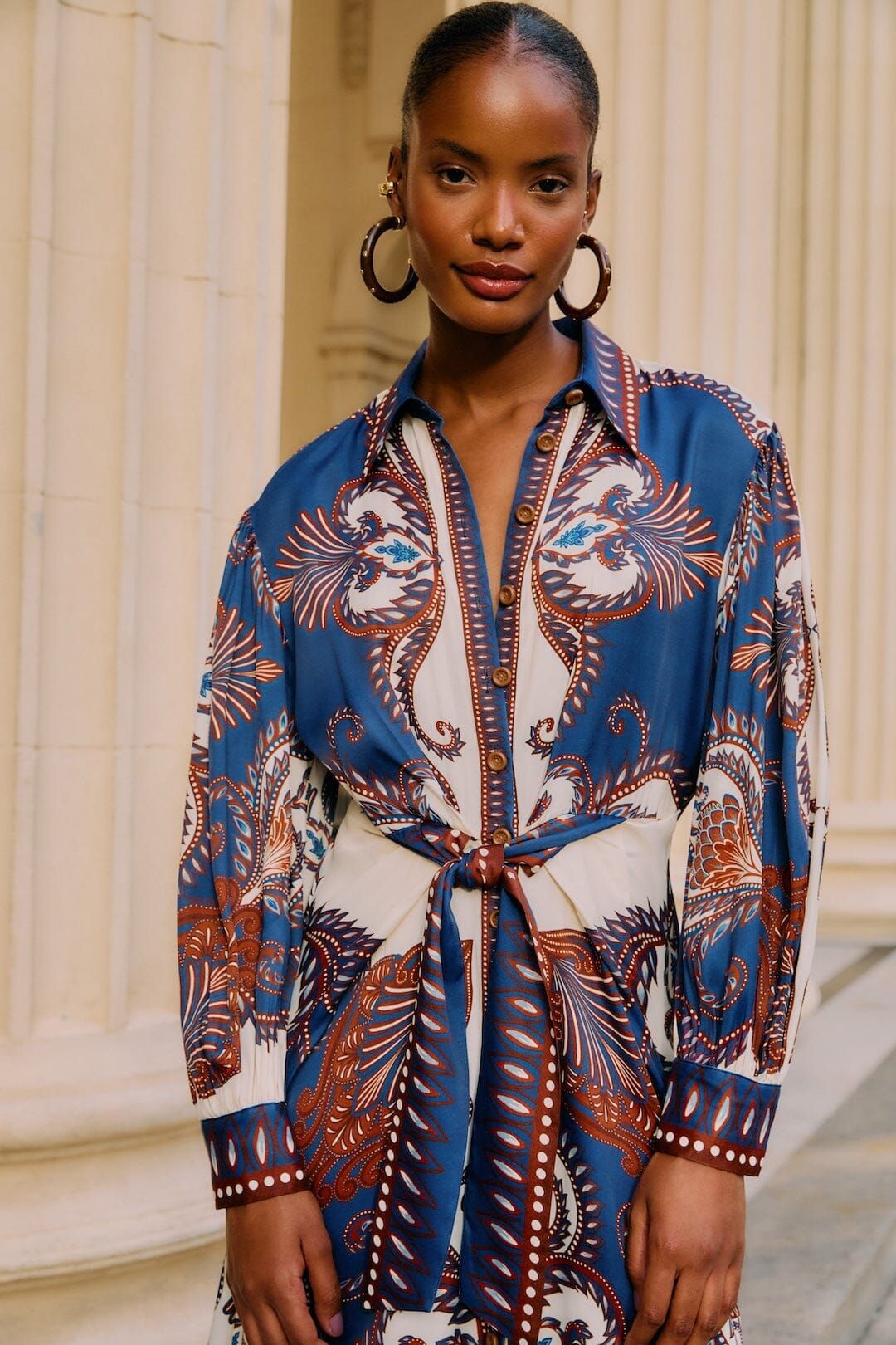 Arabesque Scarf Midi Dress Arabesque Scarf Blue - Image 2