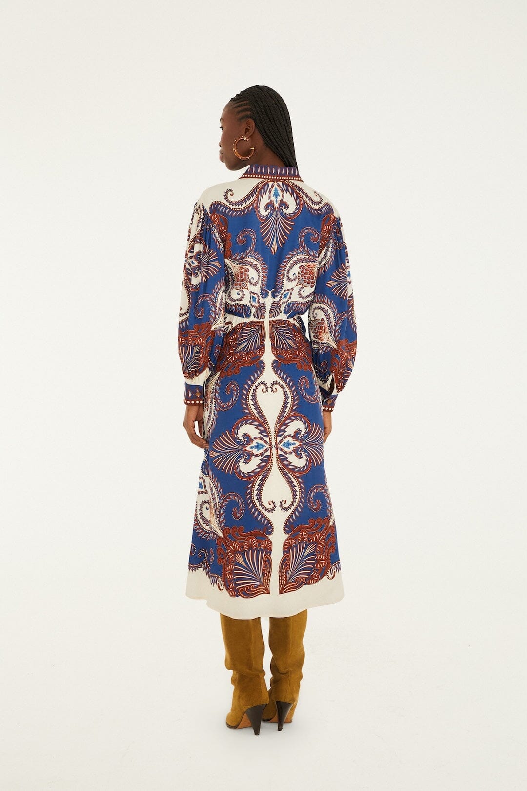 Arabesque Scarf Midi Dress Arabesque Scarf Blue - Image 3