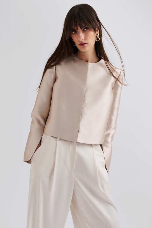 Ruthie cropped blouse Beige - Image 2