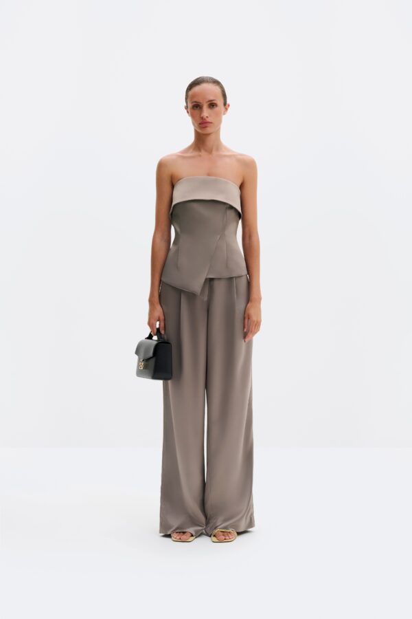 Lou asymmetric bandeau top Graphite