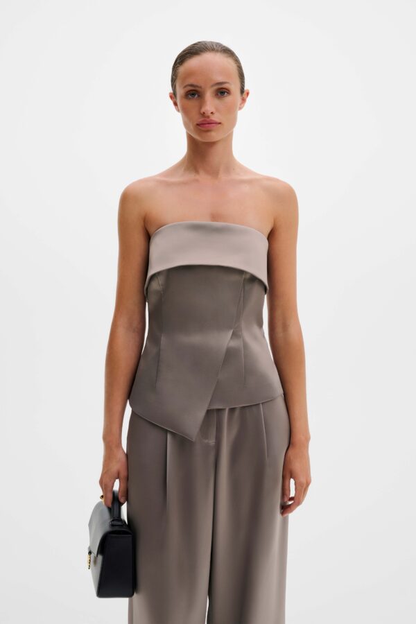 Lou asymmetric bandeau top Graphite - Image 2