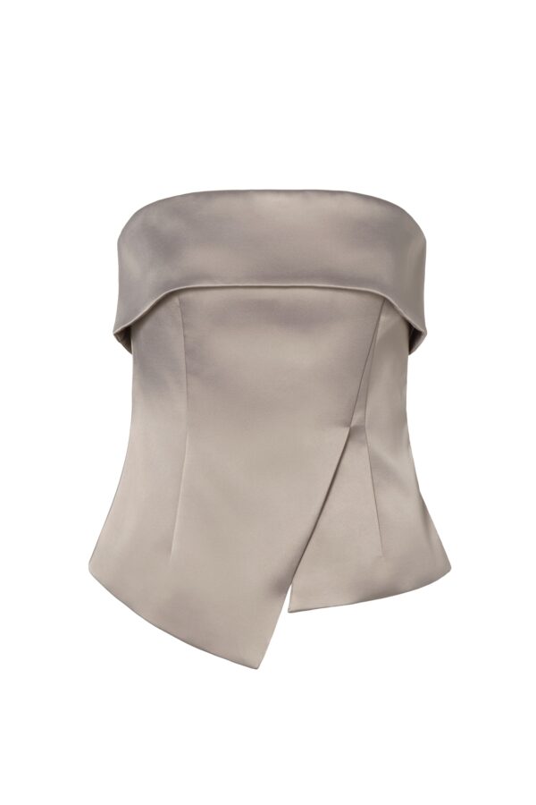 Lou asymmetric bandeau top Graphite - Image 4