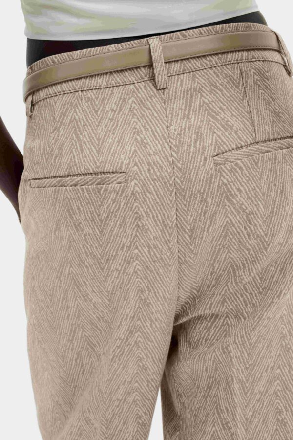 Nour straight jacquard pants Fishbone Taupe - Image 4
