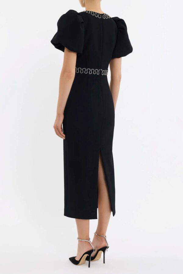 Nyx Puff Sleeve Midi  Black - Image 2