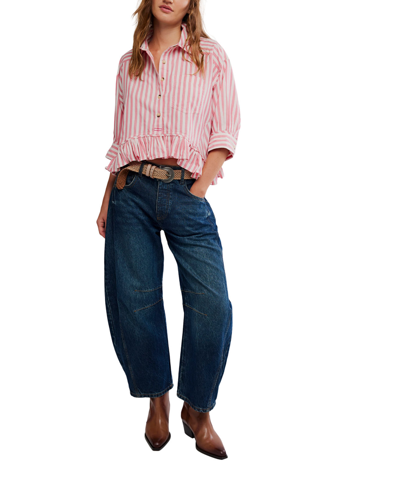 Bailey Stripe Shirt Coral Combo - Image 5