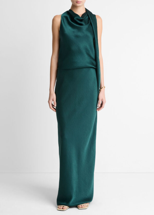 Fluid Satin Bias Skirt Juniper