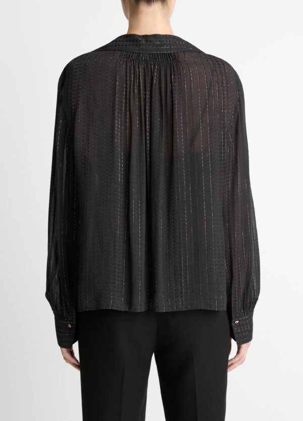 Gathered Lurex Blouse  Black - Image 3