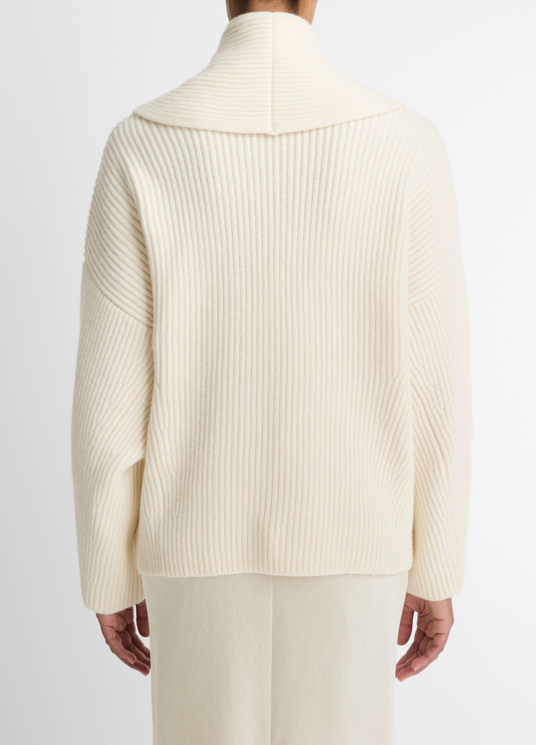 Draped Sweater Coat Off White - Image 2