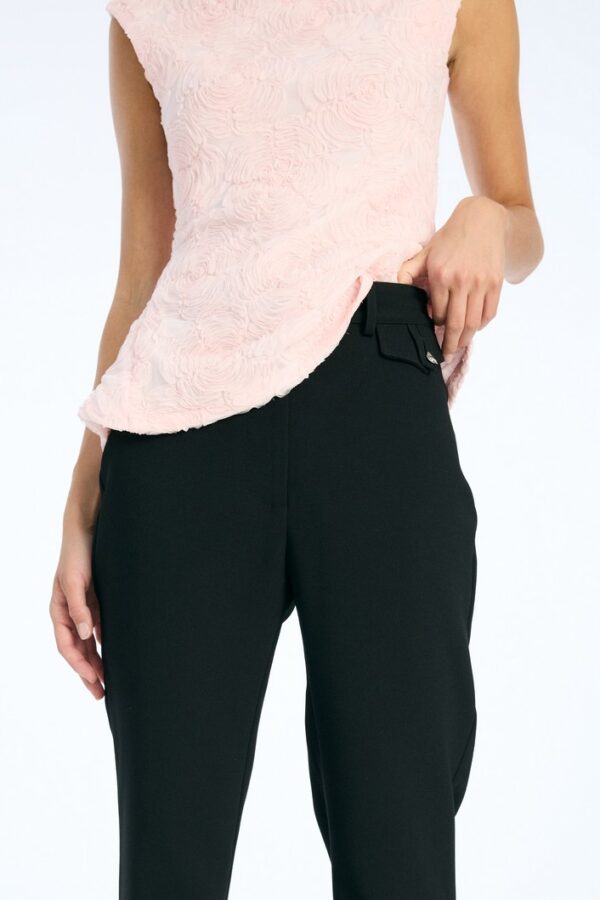 Flared High Waisted Pants Black